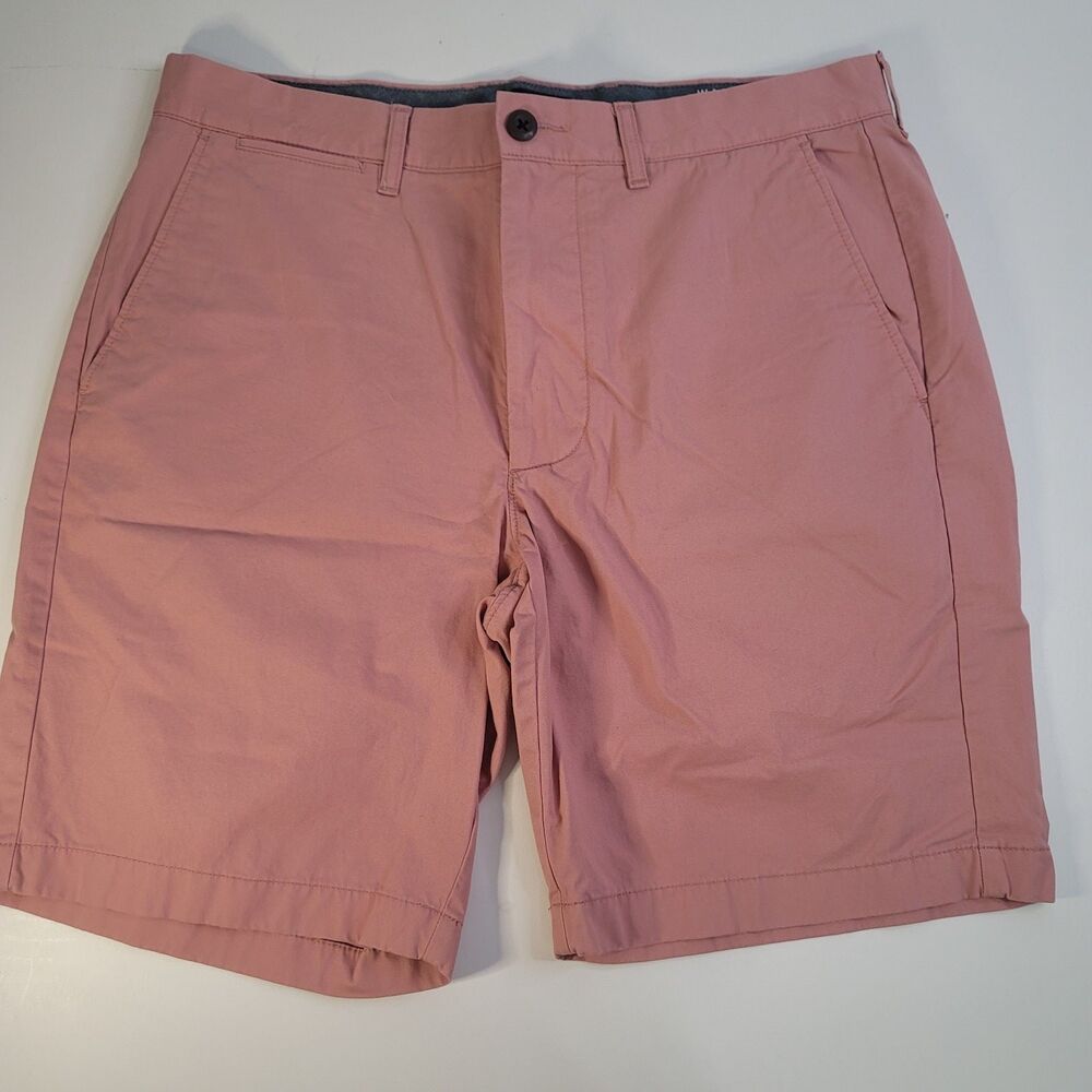 J.Crew Mens Shorts 32"x 9 " Flat Front Chino Casual Classic Stretch Salmon